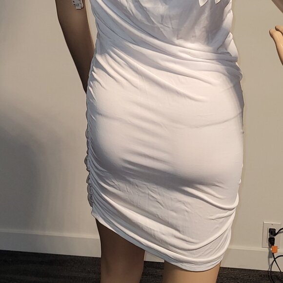 Sexy Women White Small Club Stretch Party Cocktail Dress N6102 - Picture 6 of 6